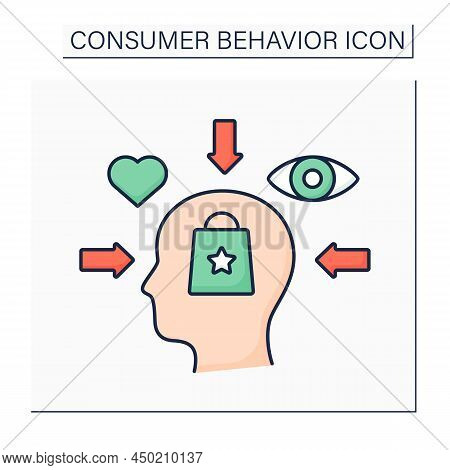 Social Influence Color Icon. Influence On Customers From Society. Reference Groups, Family, Role And