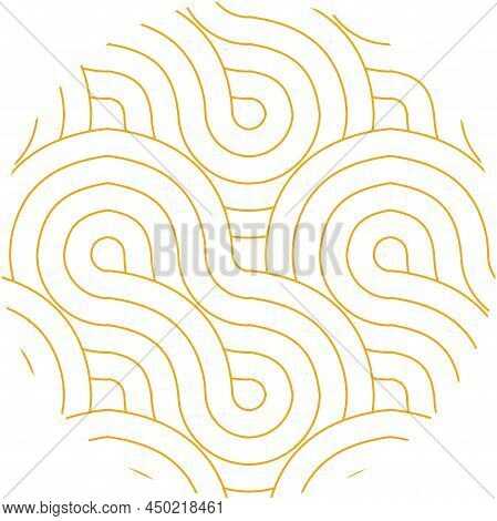 Seamless Orange Circular Pattern Line Abstract Background