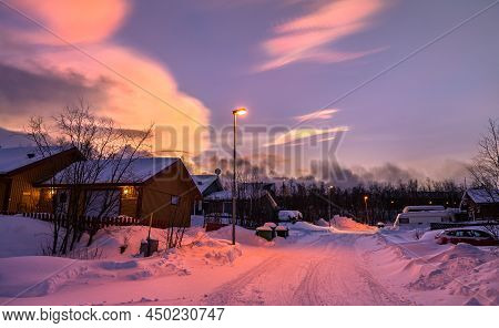Sunset At Abisko National Park In Winter, Sweden