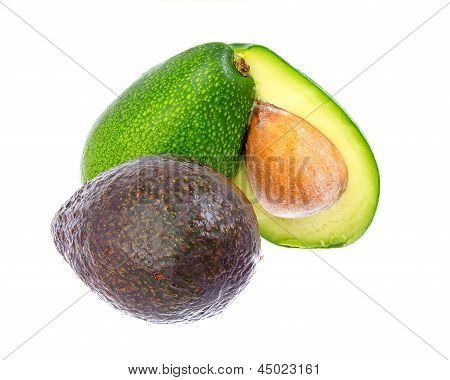 Mix Of Green And Hass Avocadoes.