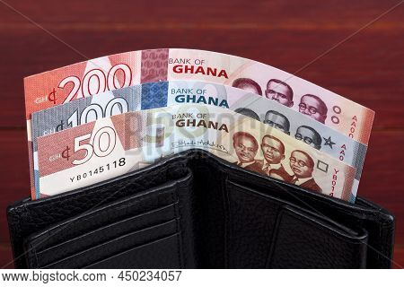 Ghanaian Money - Cedi In The Black Wallet