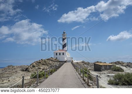 Favaritx Lighthouse, In Cape Of Favaritx, Municipality Of Mahon, Menorca, Spain
