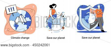 Change Climate. Nature Biodiversity Mother Earth. Metaphor Of Climate Change And Saving Planet, Worl