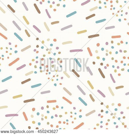 Gender Neutral Sprigged Foliage Seamless Vector Background. Simple Whimsical Botanical 2 Tone Patter