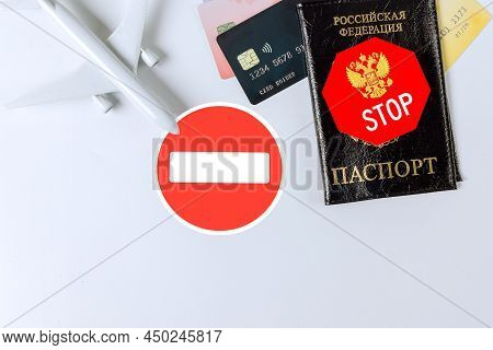 World Embargo Ban The Blocking Transactions In Russian Credit Card A Result Of Russian Aggression Ag