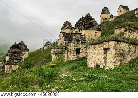 Ancient Alanian Necropolis (city Of Dead)  In Dargavs Village, North Ossetia Alania, Russia