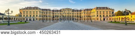 Vienna, Austria - October 2021: Schonbrunn Palace Panorama In Vienna