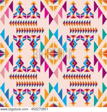 Colorful Awesome  Tribal  Boho Mexican  Geometrical  Print. Abstract Seamless  Aztec, Mayan , Latino