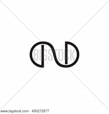 Letter Nd Simple Geometric Lines Art Linked Logo Vector