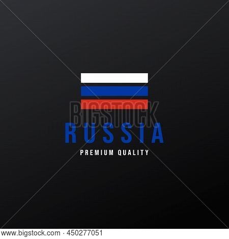 Strip Russian Flag Logo Icon Vector Vintage Design Illustration