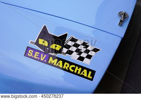 Bordeaux , Aquitaine  France - 02 28 2022 : S.e.v. Marchall Logo And Text Sign On Stickers Racing Ca