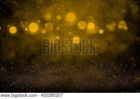 Orange Pretty Glossy Abstract Background Glitter Lights With Falling Snow Flakes Fly Defocused Bokeh