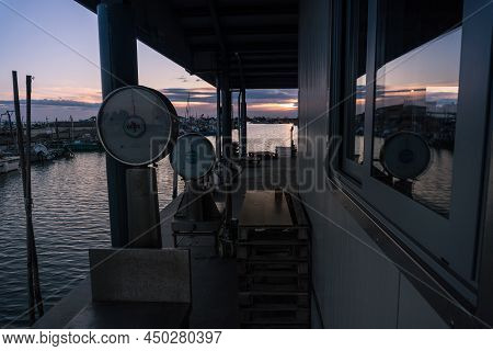 Gorino,italy-march 31,2018:view Of The Moorings Of Gorino, A Village In The Delta Del Po Park During