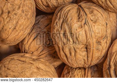 Walnuts Top View   Fresh Walnut Background Close Up