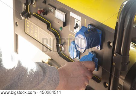 Portable Gasoline Generator.the Use Of An Autonomous Energy Source. An Additional Source Of Energy.