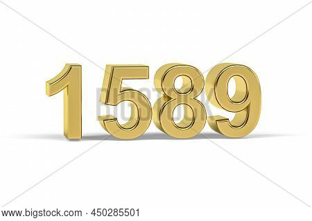 Golden 3d Number 1589 - Year 1589 Isolated On White Background - 3d Render
