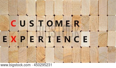 Cx Customer Experience Symbol. Concept Words Cx Customer Experience On Wooden Blocks On A Beautiful 