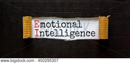 Ei Emotional Intelligence Symbol. Concept Words Ei Emotional Intelligence On White Paper. Beautiful 