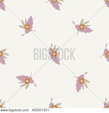 Gender Neutral Sprigged Foliage Seamless Vector Background. Simple Whimsical Botanical 2 Tone Patter