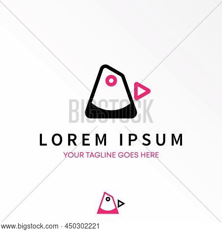 Simple Line Pigeon Head With Play In Mouth Image Graphic Icon Logo Design Abstract Concept Vector St