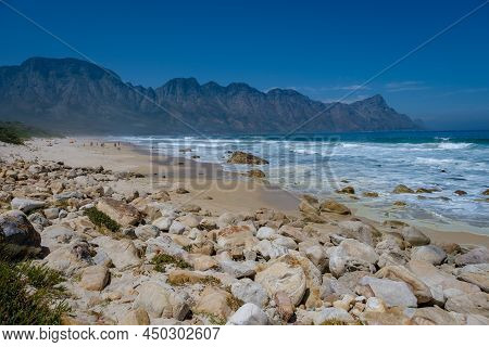 Kogelbay Beach Western Cape South Africa, Kogelbay Rugged Coast Line With Spectacular Mountains. Gar