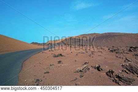 Volcanic Landscape Of Timanfaya National Park On Island Lanzarote