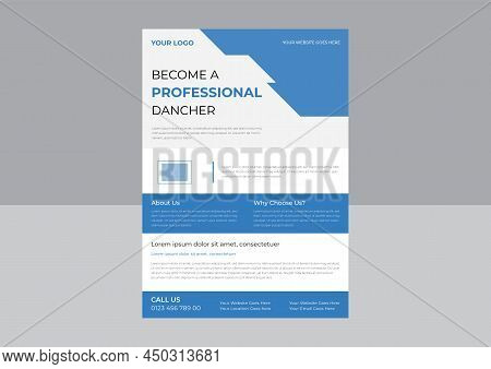 Dance Studio Flyer Template, Dance Studio Poster Promotional Flyer, Dance Class Poster Leaflet Desig
