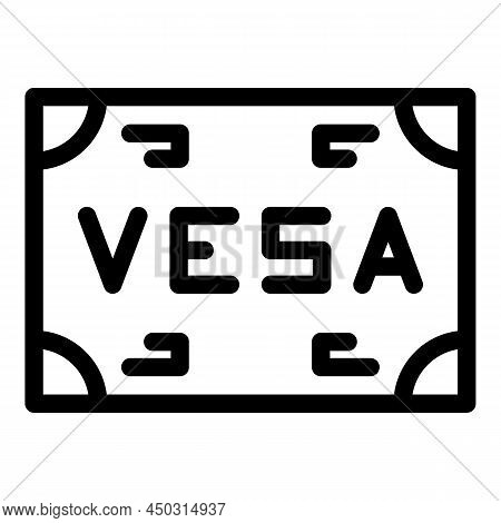 Vesa Wall Mount Icon Outline Vector. Tv Bracket. Display Control