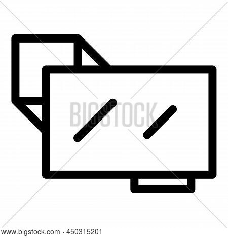 Tv Icon Outline Vector. Wall Bracket. Mount Tv