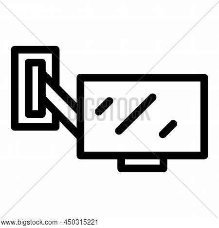 Tv Mount Icon Outline Vector. Wall Bracket. Cinema Service