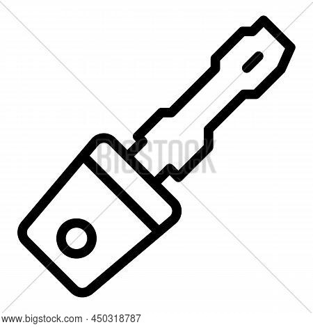 Bike Key Icon Outline Vector. Start Engine. Motor Part