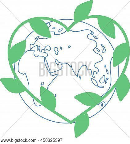 World Peace Illustration Planet Earth Green Leaves