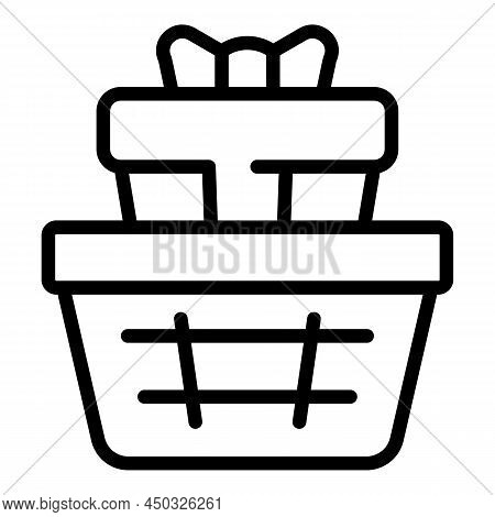 Gift Offer Icon Outline Vector. Online Custom. Order Contract