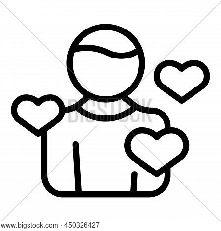 Love Man Offer Icon Outline Vector. Order Contract. Store Pay
