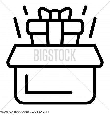 Gift Box Icon Outline Vector. Job Offer. Contract Store