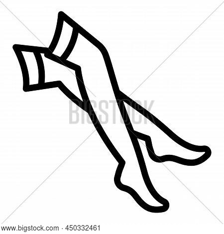 Blood Stockings Icon Outline Vector. Compression Stocking. Leg Woman