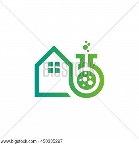 Home Lab Logo Icon Flat Vector Design Concept Graphic