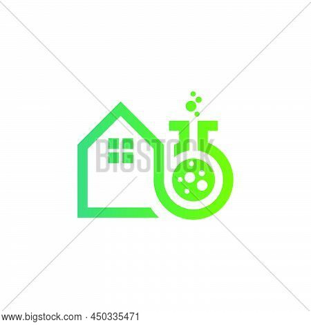 Home Lab Logo Icon Flat Vector Design Concept Graphic