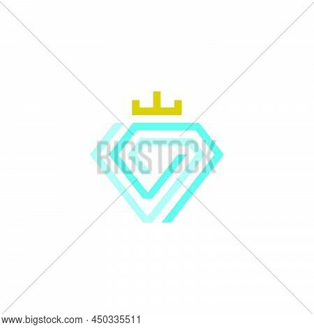 Diamond Circle Logo Icon Flat Vector Design Concept Graphic