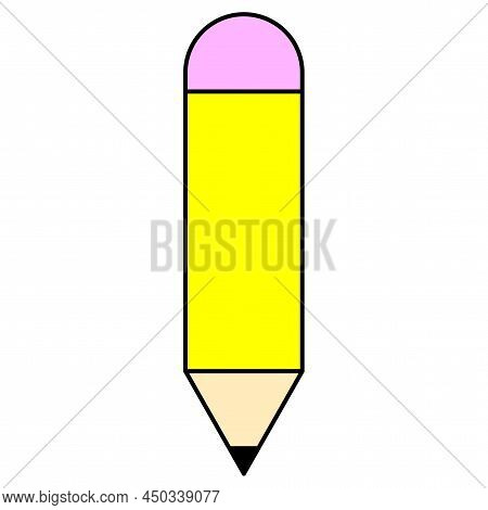 Cartoon Pencil. Hand Draw. Vector Illustration. Stock Image.