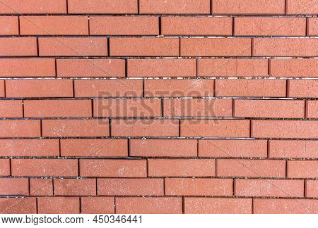 Texture Background Of Red Cement Paving Tiles, Top View