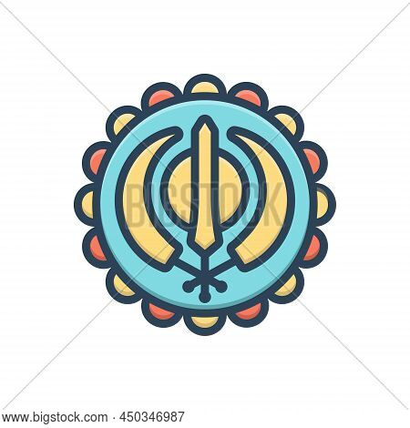 Color Illustration Icon For Gurupurab Guru-nanak Gurmukhi Gurpurb Guru-purnima Jayanti Birthday Fest