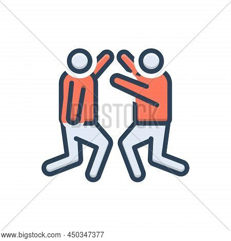 Color Illustration Icon For Dance Shindig Orchestics Rock Disco Dancer Partner