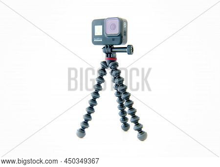 Chester, United Kingdom - 31st January 2021 : A Gopro Hero 8 Black Action Video Camera On A Gorillap