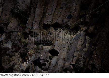 Basalt Column On Hegyestu On The Balaton-highland, Hungary. Perfect For Background.