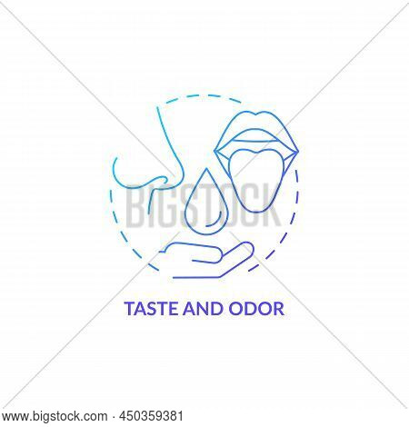 Taste And Odor Blue Gradient Concept Icon. Water Quality Analysis Abstract Idea Thin Line Illustrati