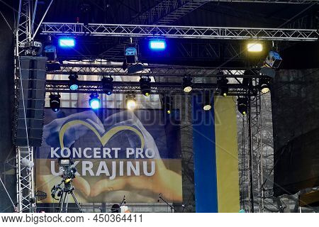 Prague, Czech Republic - March 1 2022: Benefit Concert For Ukraine - Koncert Pro Ukrajinu - Held In 