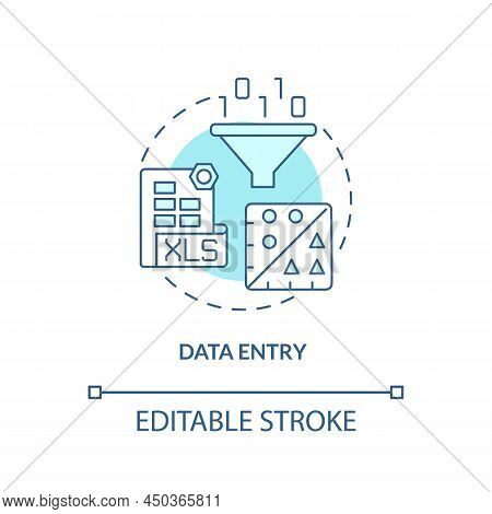 Data Entry Turquoise Concept Icon. Information Input. Basic Digital Skills Abstract Idea Thin Line I