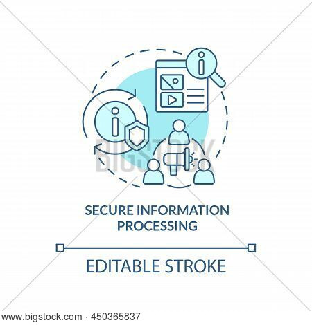 Secure Information Processing Turquoise Concept Icon. Basic Digital Skills Abstract Idea Thin Line I