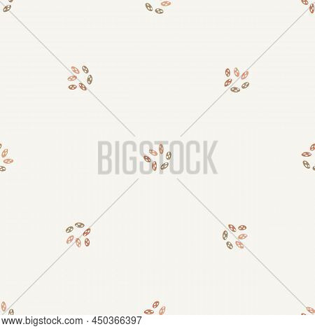 Gender Neutral Sprigged Foliage Seamless Vector Background. Simple Whimsical Botanical 2 Tone Patter